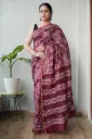 Maroon Kalamkari  Chanderi Silk saree