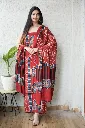 Hand block print modal silk dress  material ( top and bottom)