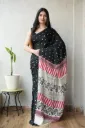 Hand bandej Modal Silk  black colour (bandhni) Saree