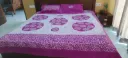 Hand batique  printed double  bed  purple white colour bedsheet
