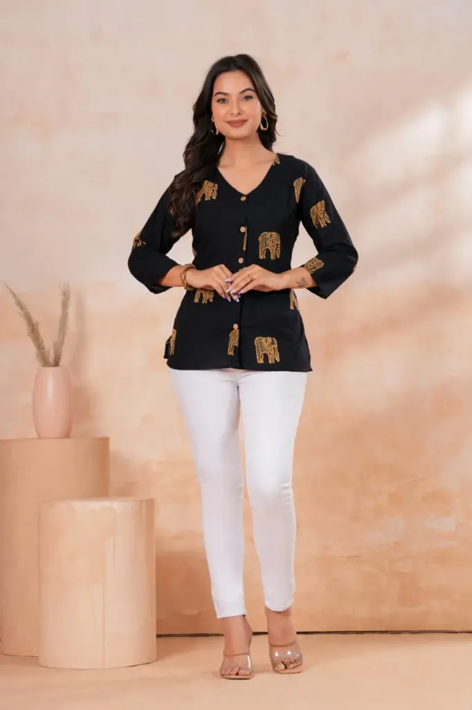 Jaipuri hand block printed cotton women's Shirts.