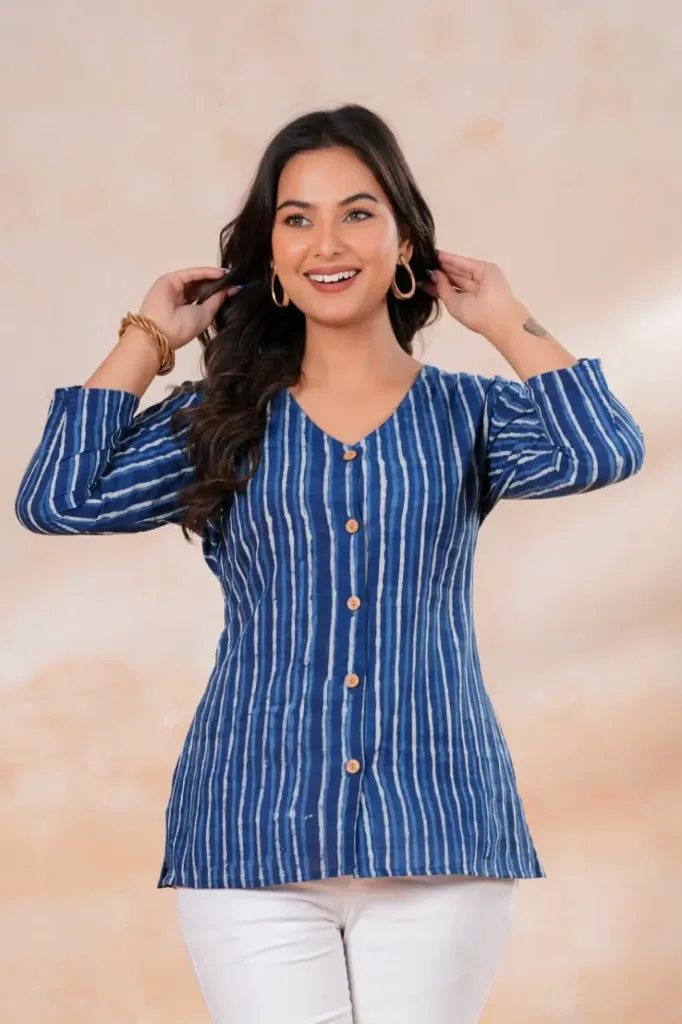 Jaipuri hand block printed cotton women's Shirts.