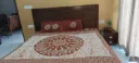 Hand batique  printed double  bed  coffee & white colour bedsheet