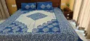 Hand batique  printed double  bed  blue & white colour bedsheet