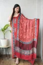 Hand block print modal silk dress  material ( top and bottom)