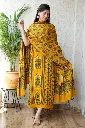 Hand block print modal silk dress  material ( top and bottom)