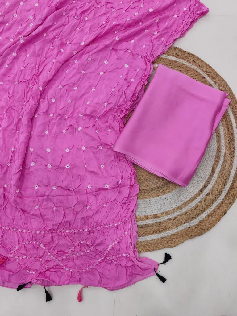 Hand block print modal silk dress  material ( top and bottom)