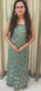 Hand block printed Cotton suit with superfine mulmul  duptta dark emerald colour