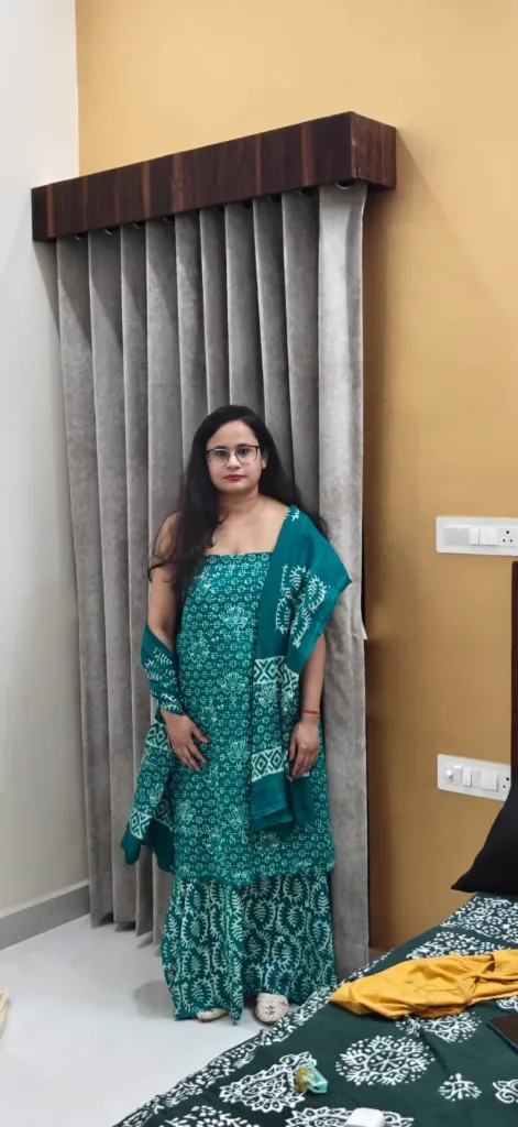 Hand block printed Cotton suit with superfine mulmul  duptta