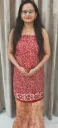 Hand block  and batique  printed Cotton suit with superfine mulmul  doriya  duptta