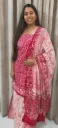 Hand block  and batique  printed Cotton suit with superfine mulmul  doriya  duptta