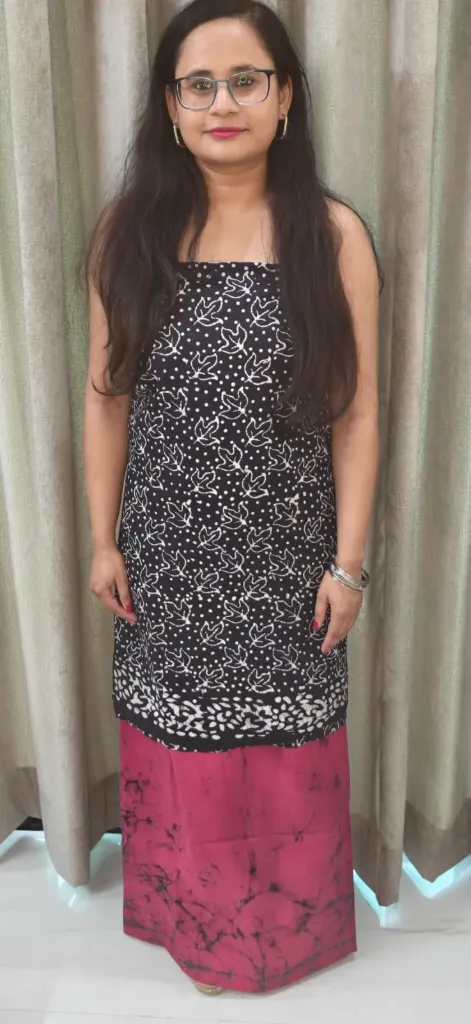 Hand block  and batique  printed Cotton suit with superfine mulmul  doriya  duptta