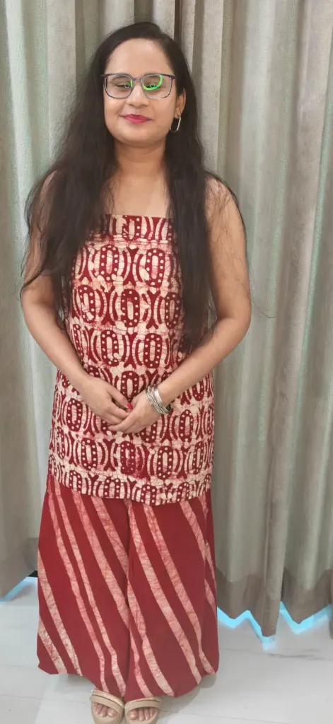 Hand block  and batique  printed Cotton suit with superfine mulmul  lahariya duptta and lahariya bottom
