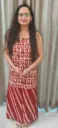 Hand block  and batique  printed Cotton suit with superfine mulmul  lahariya duptta and lahariya bottom