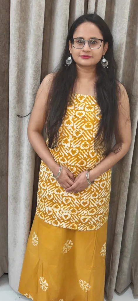 Hand block  and batique  printed Cotton suit with superfine mulmul   duptta