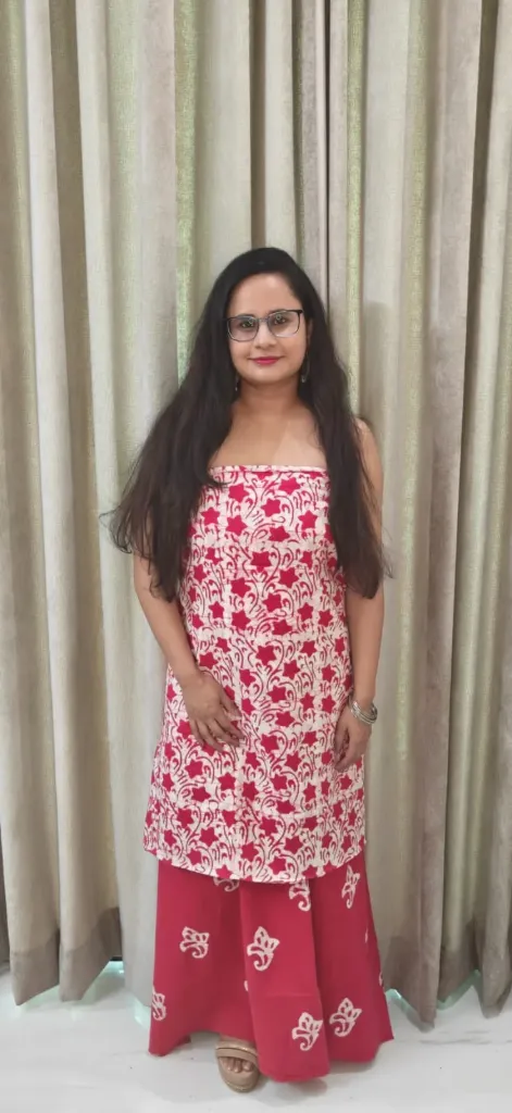 Hand block  and batique  printed Cotton suit with superfine mulmul   duptta