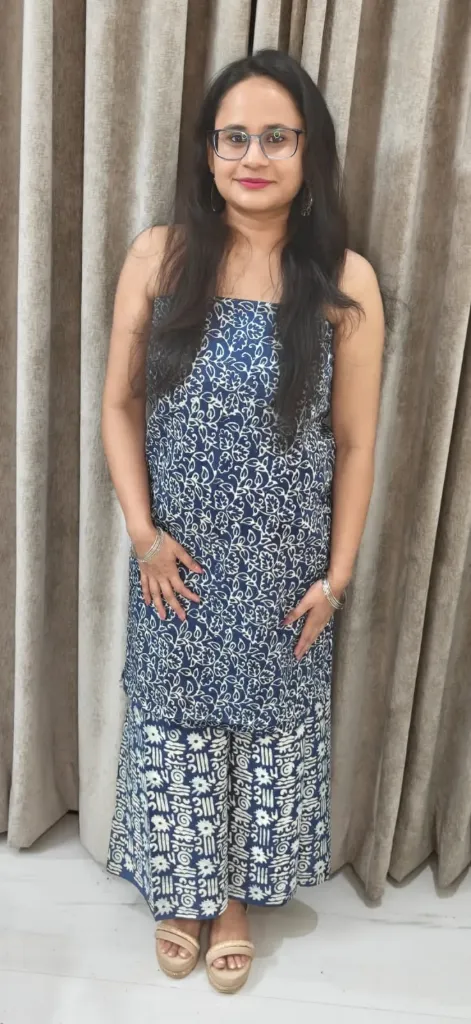 Hand block  and batique  printed Cotton suit with superfine mulmul   duptta