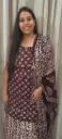 Hand block  and batique  printed Cotton  suit with superfine  mulmul duptta