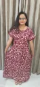 Hand batique print gown(night wear) red in colour