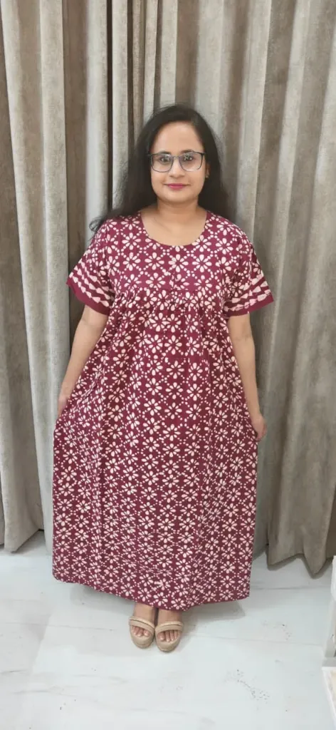 Hand batique print gown(night wear)