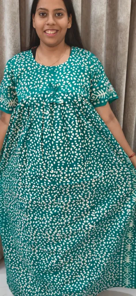 Hand batique print gown(night wear)