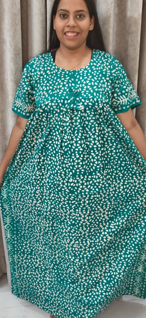 Hand batique print gown(night wear) (copy)