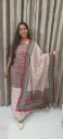 Hand block bagha  printed Cotton suit with superfine mulmul  duptta