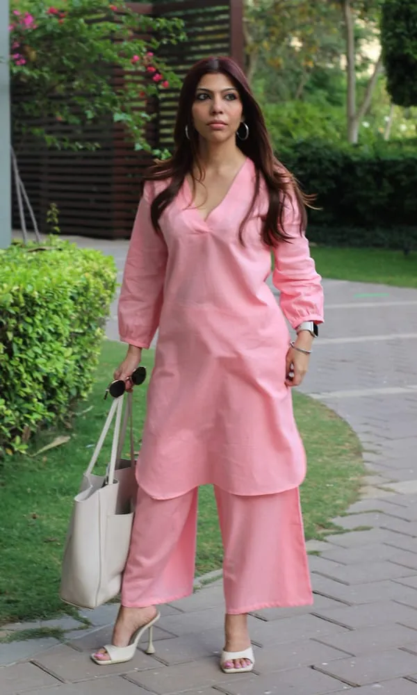 Cord set paired with pant (cotton slub)