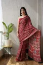 Pure Ajrakh Print Oxyred Modal Silk Saree