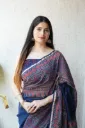Hand Block and Ajrak Mixed Saree